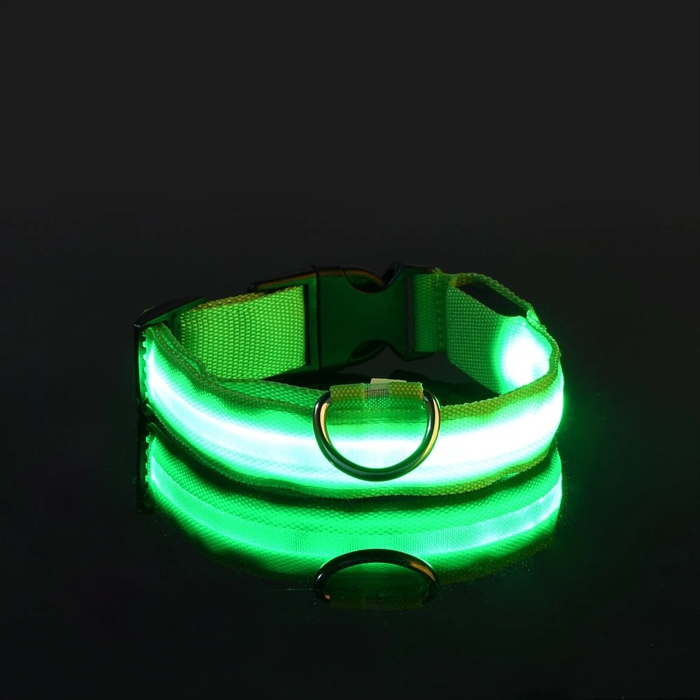 Collier LED lumineux pour chien et chat – Sécurité nocturne, 3 modes clignotants