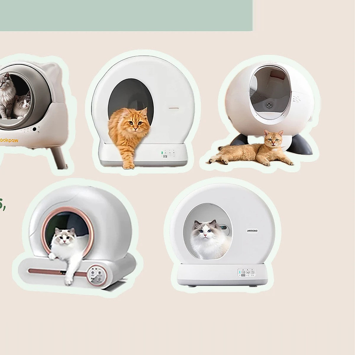 Modèles de litières automatiques compatibles avec la plaquette désodorisante