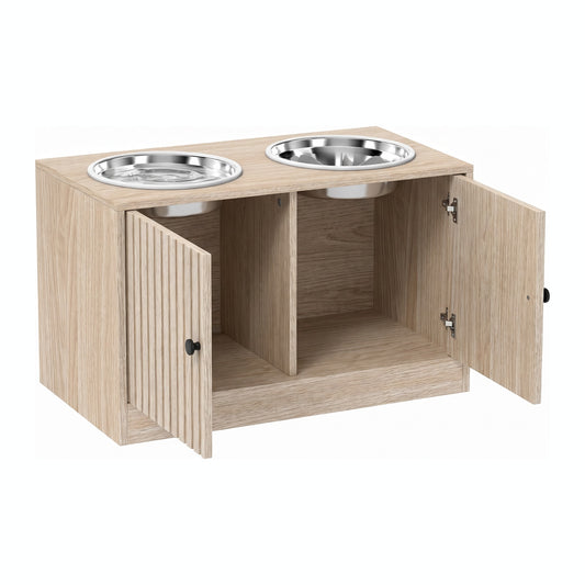 Meuble gamelle portes ouvertes, rangement intérieur de 40 litres en deux compartiments