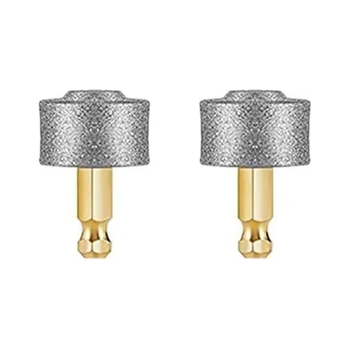 Gros plan sur le grain diamanté et la tige de la meule
