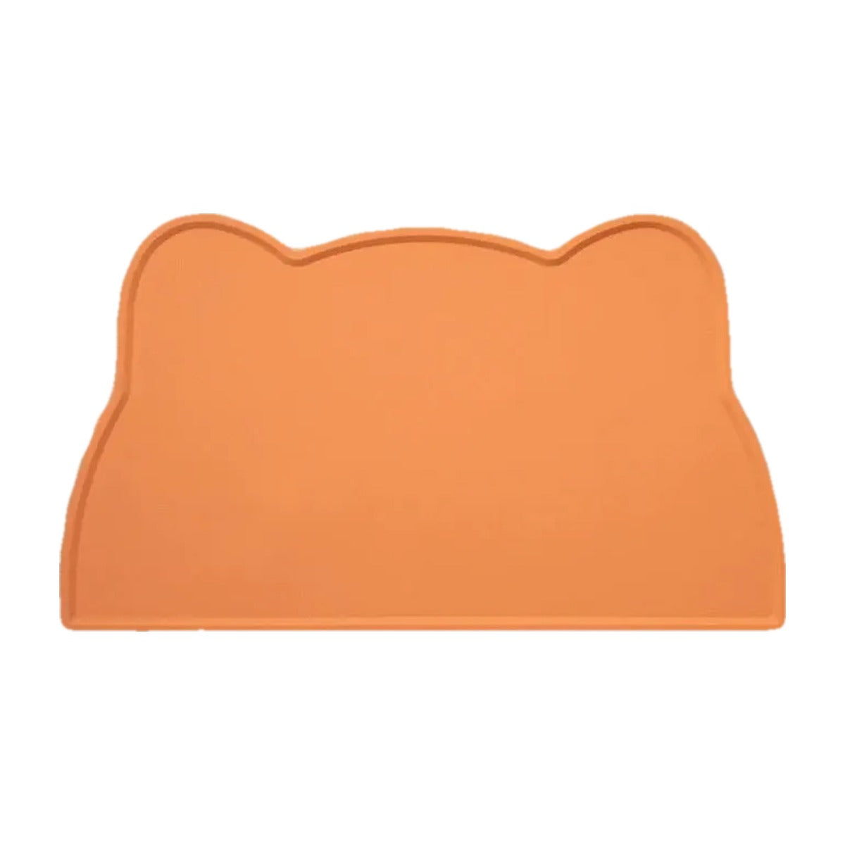 Tapis de gamelle en silicone terracotta, forme oreilles de chat