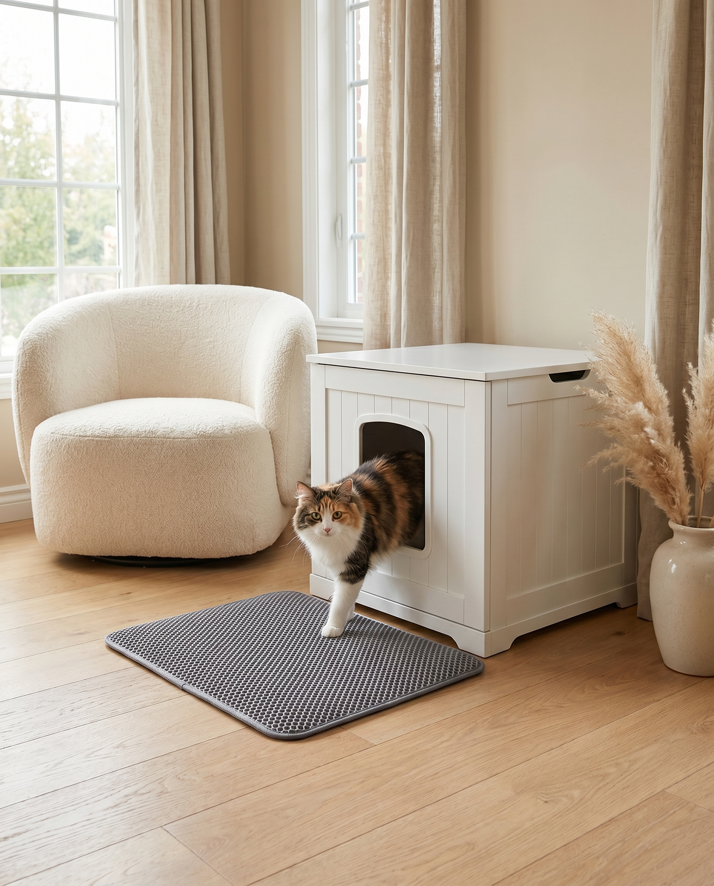 Tapis attrape-litière double couche
