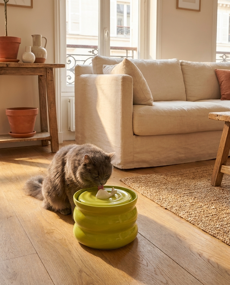 Fontaine à eau en céramique pour chat