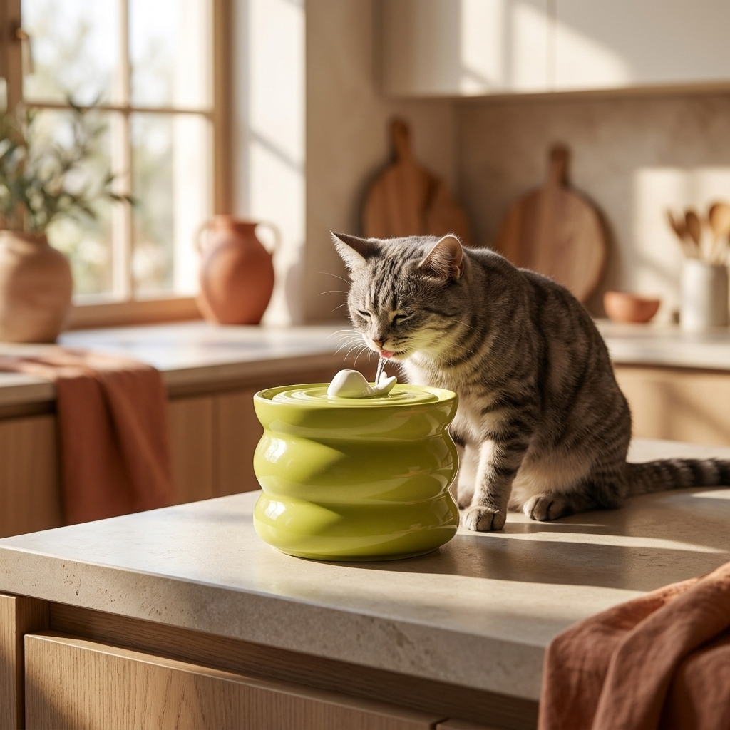 Fontaine à eau en céramique pour chat