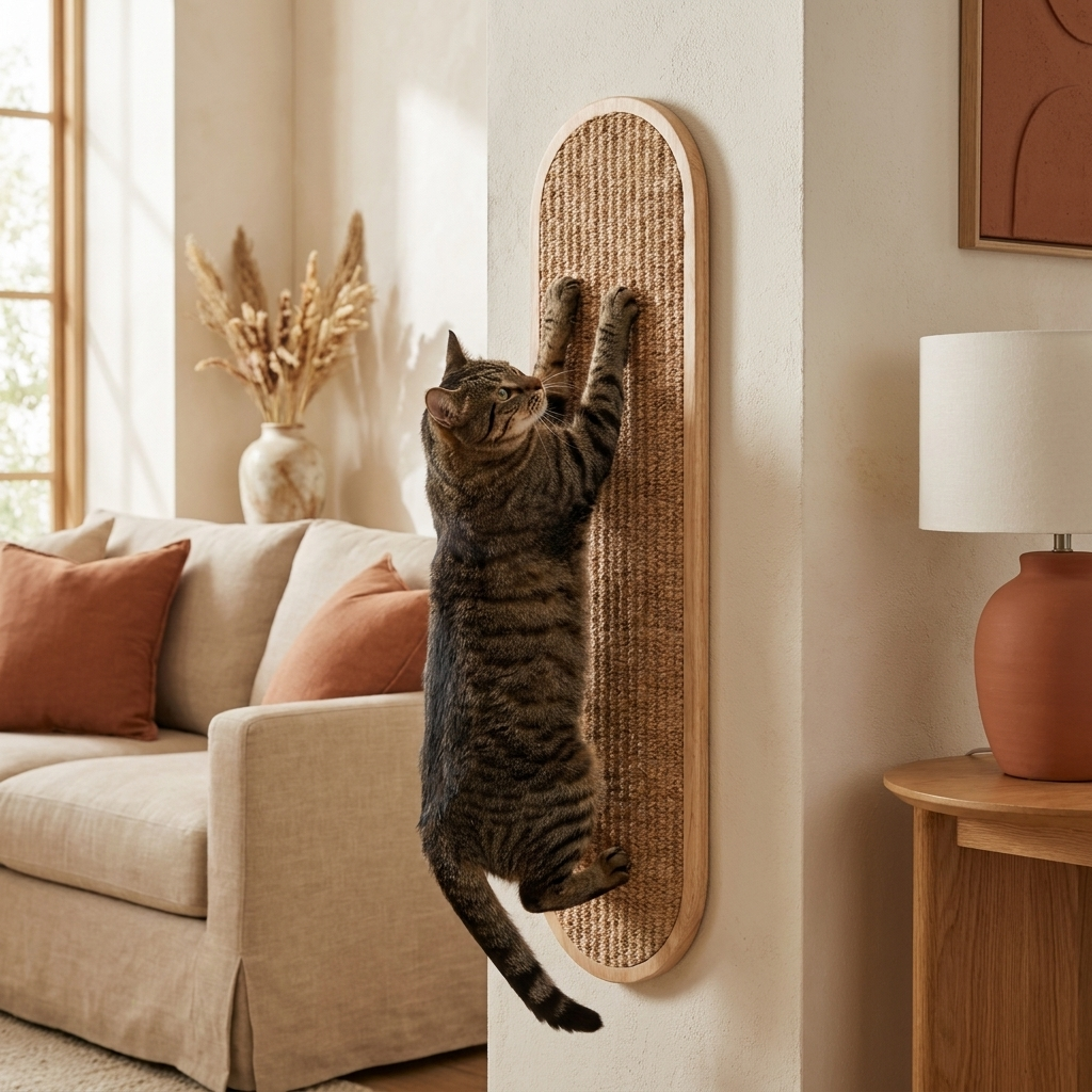 Griffoir mural en sisal naturel pour chat