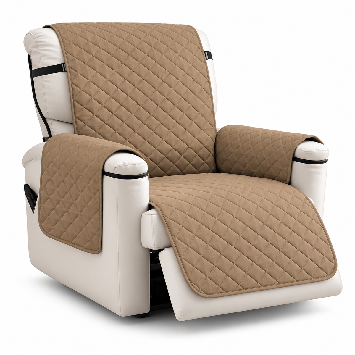 Housse taupe sur fauteuil 1 place