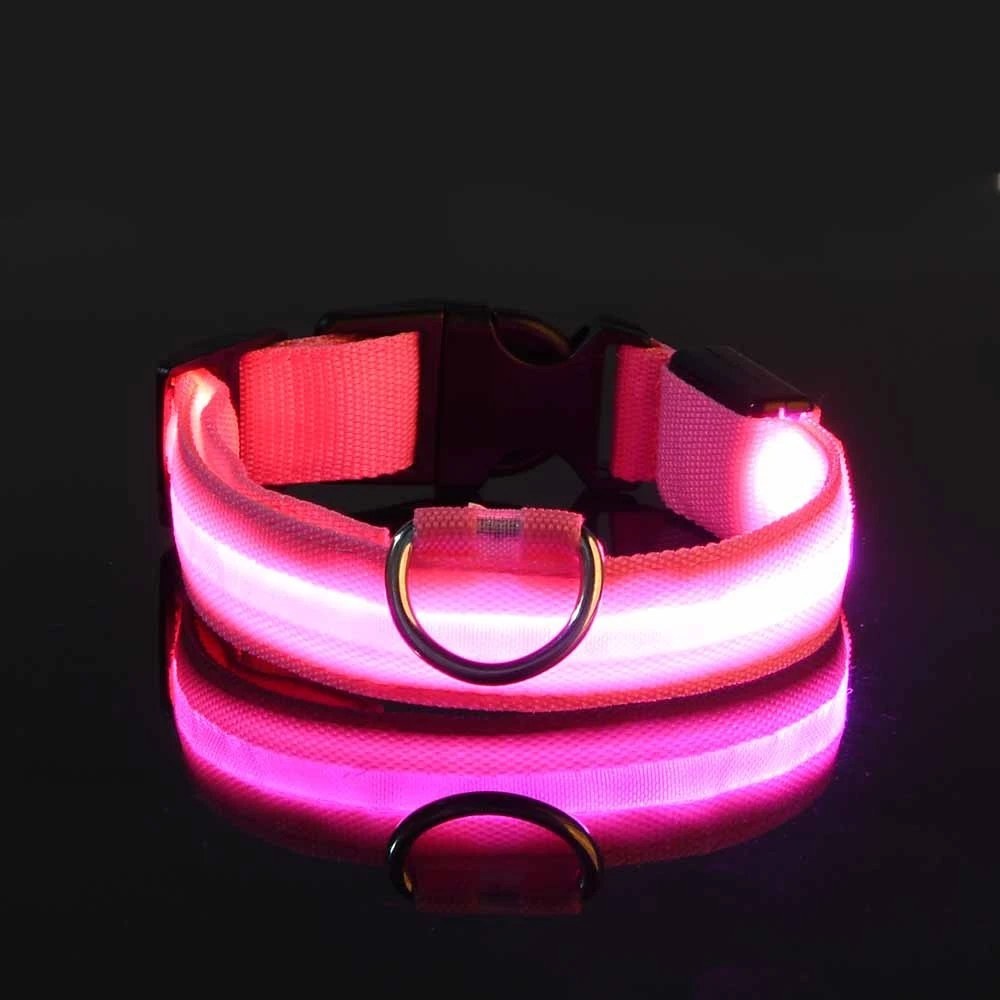 Collier LED lumineux pour chien et chat – Sécurité nocturne, 3 modes clignotants