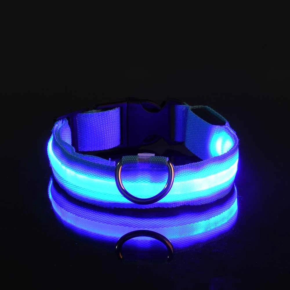 Collier LED lumineux pour chien et chat – Sécurité nocturne, 3 modes clignotants
