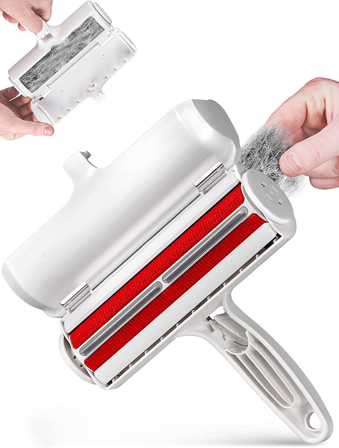 Chambre à poils amovible de la brosse anti-poils, se vide en un geste