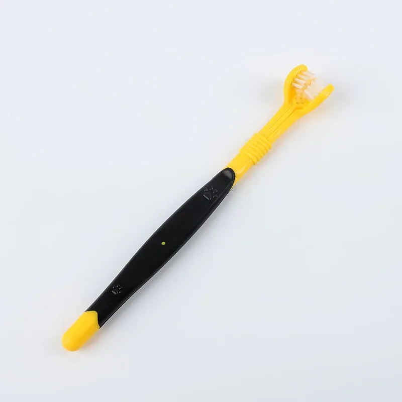 Brosse à dents à trois têtes, noir et jaune
