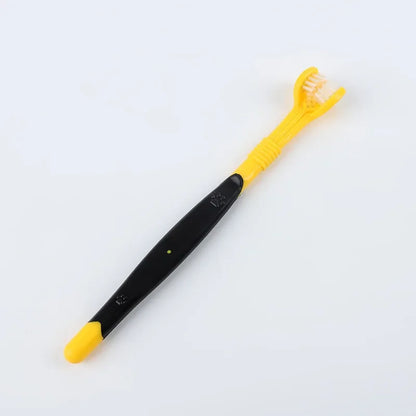 Brosse à dents à trois têtes, noir et jaune