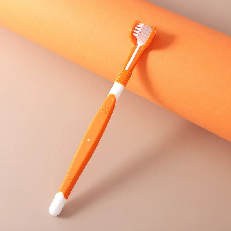 Brosse à dents à trois têtes, orange
