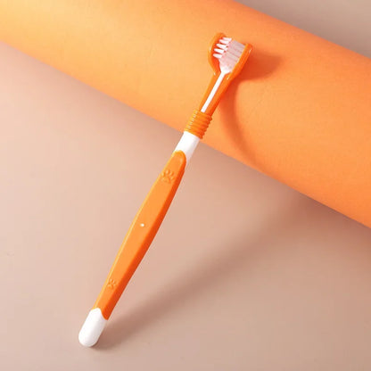 Brosse à dents à trois têtes, orange
