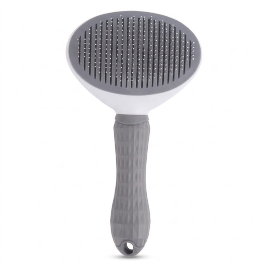 Brosse auto-nettoyante grise sur fond blanc
