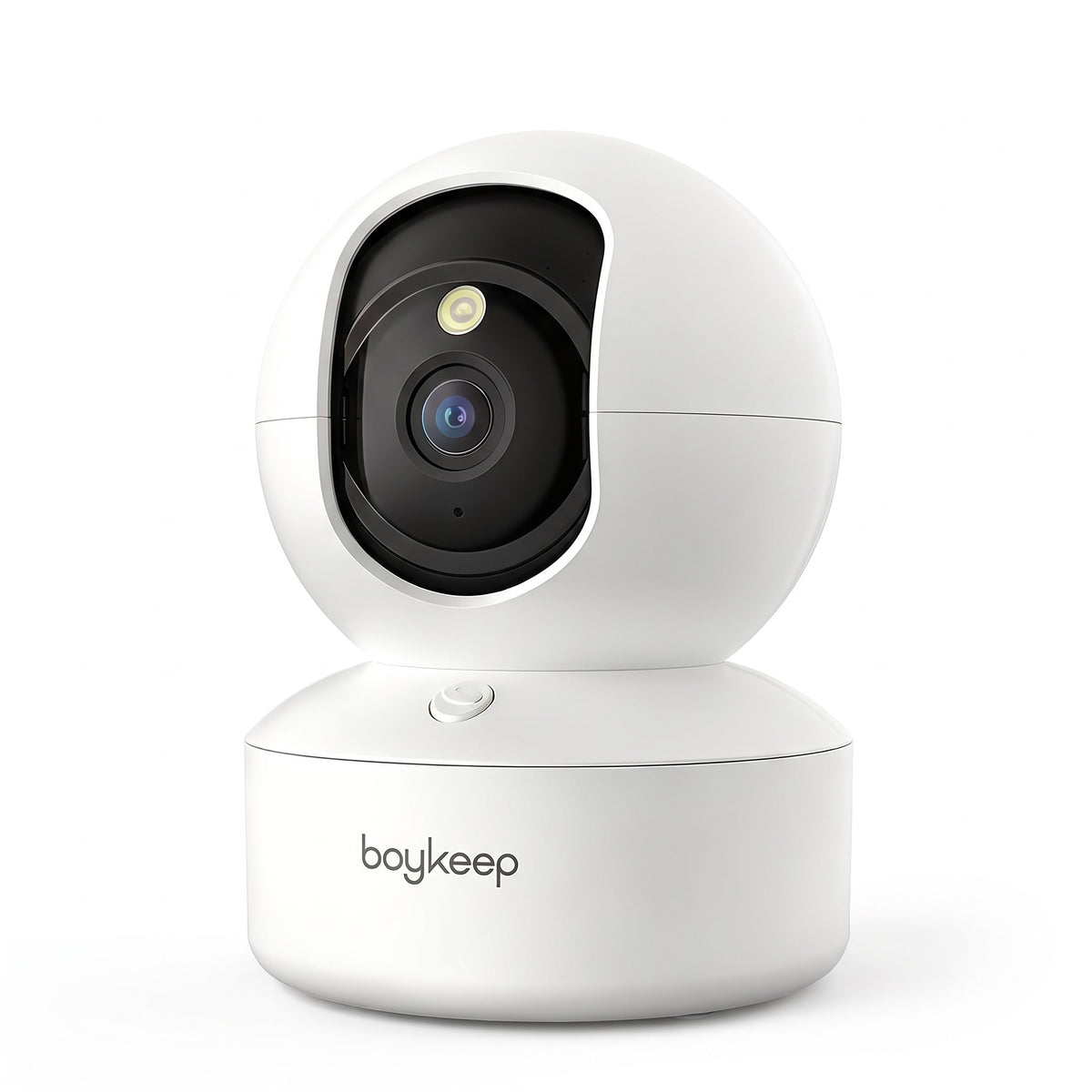 Caméra pour animaux 2K à 360°, blanche, sur fond blanc