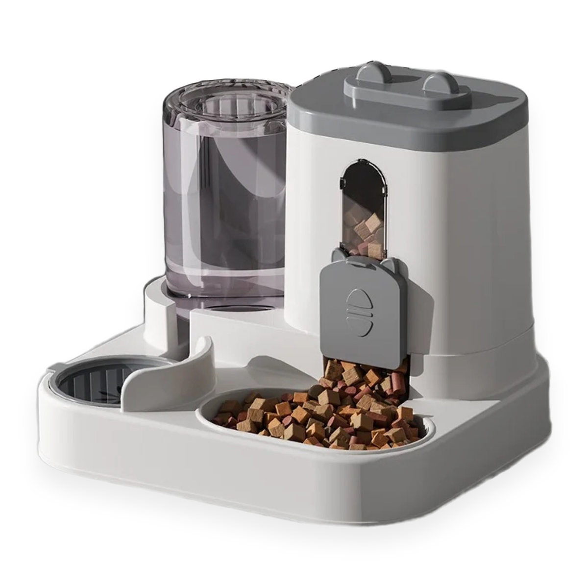 Distributeur de croquettes et d'eau 2-en-1 pour chat et chien — réservoir d'eau et gamelle double, Douce Patte