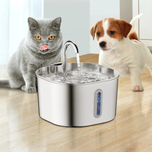 Fontaine à eau inox pour chat 2,2 L – Bec robinet, silencieuse — vue 3