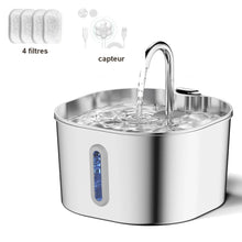 Fontaine à eau inox pour chat 2,2 L – Bec robinet, silencieuse — vue 2