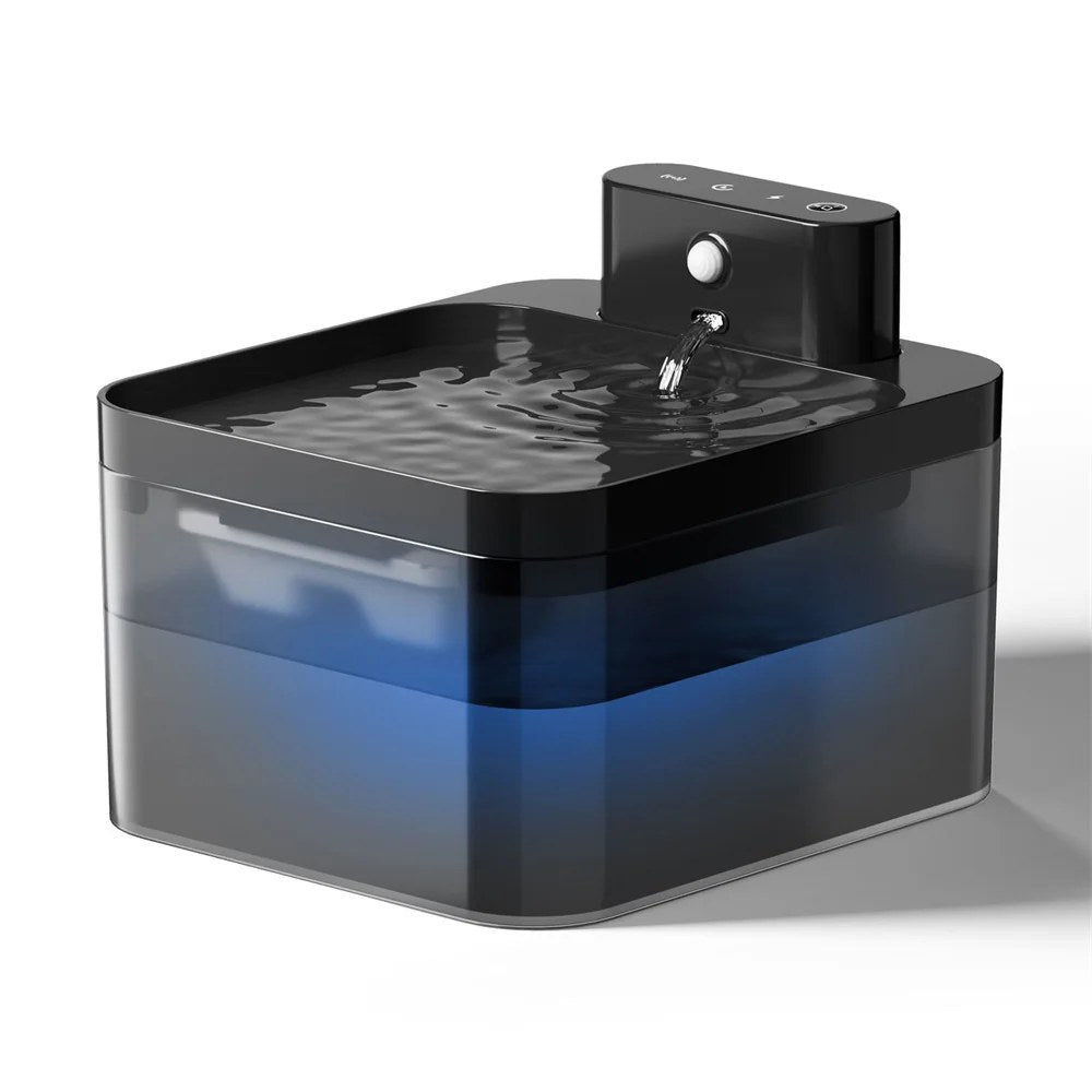 Fontaine à eau sans fil pour chat 2,2 L – Batterie et détecteur de mouvement