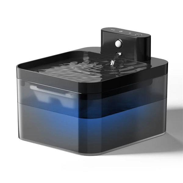 Fontaine à eau sans fil pour chat 2,2 L – Batterie et détecteur de mouvement