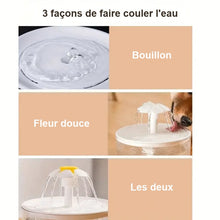 Fontaine à eau fleur pour chat 1,2 L – Silencieuse, 3 jets — vue 4