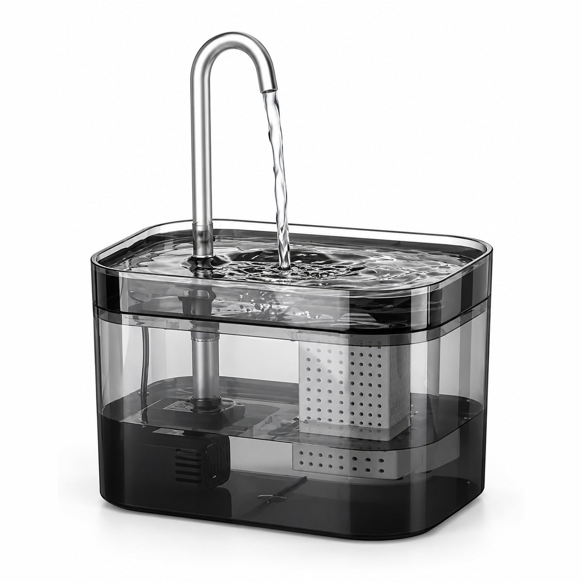 Fontaine à eau 1,5 L — packshot premium sur fond blanc
