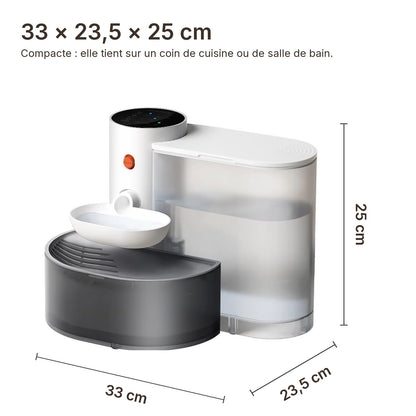 Dimensions de la fontaine : 33 × 23,5 × 25 cm