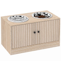 Raised dog bowl cabinet for large dogs, 40 L storage — Victor