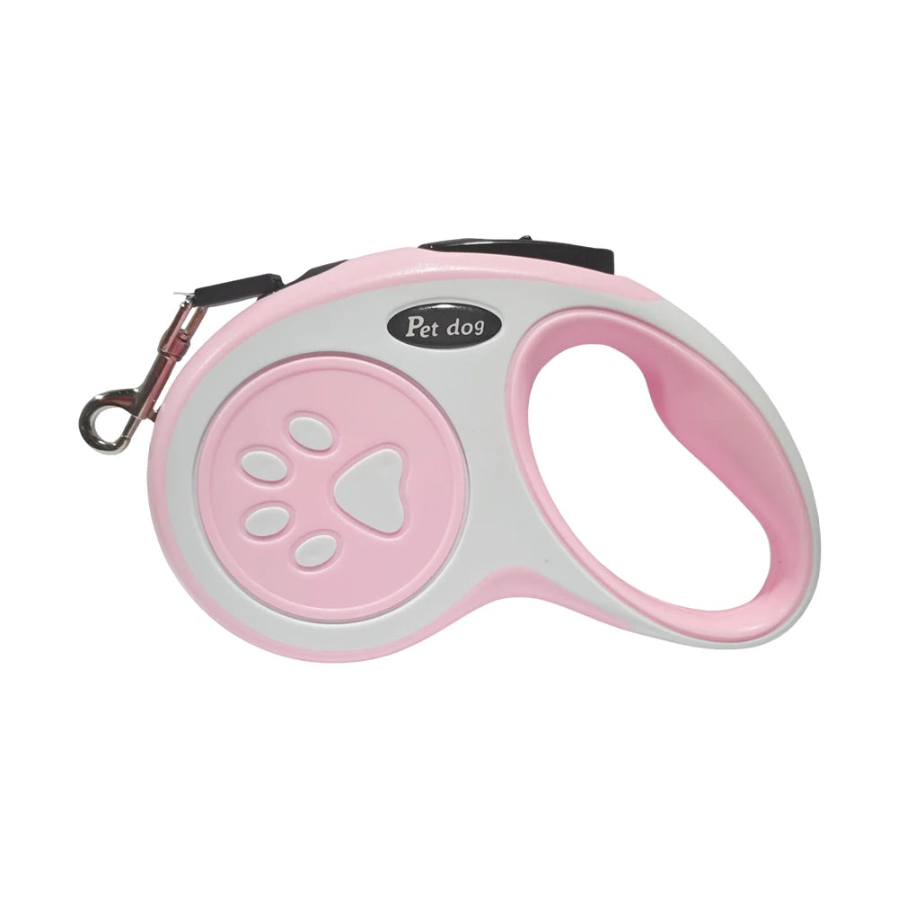 Laisse à enrouleur rose poudré