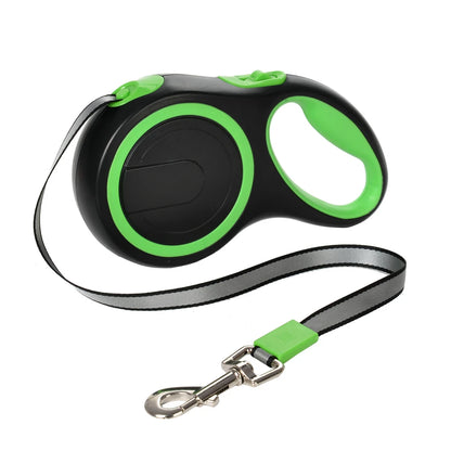 Laisse à enrouleur noir et vert