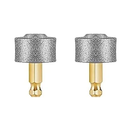 Gros plan sur le grain diamanté et la tige de la meule