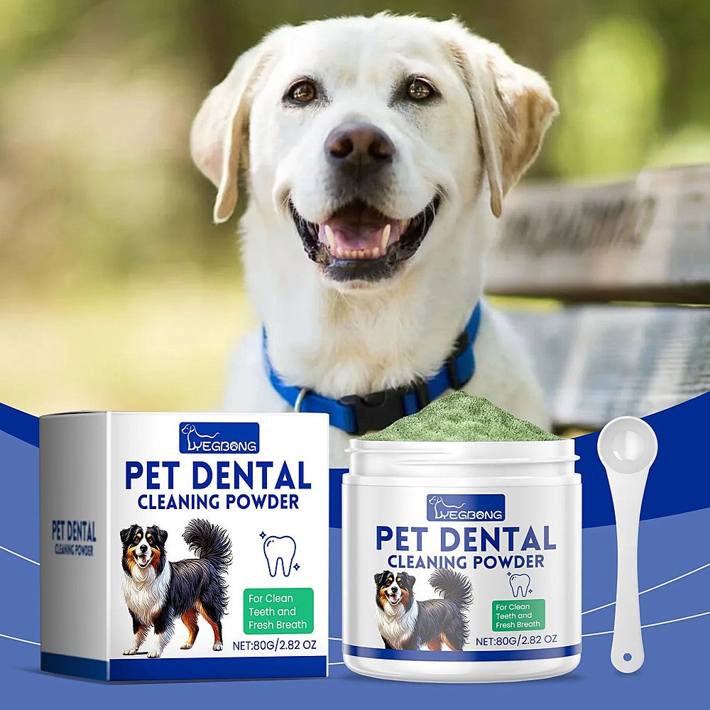 Poudre dentaire pour chien 80 g, boîte, pot et cuillère doseuse – Douce Patte