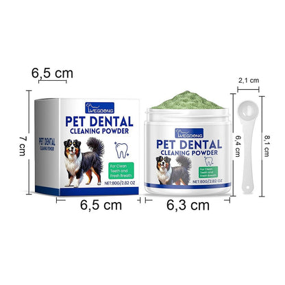 Poudre dentaire pour chien 80 g - dimensions du pot et de la cuillere