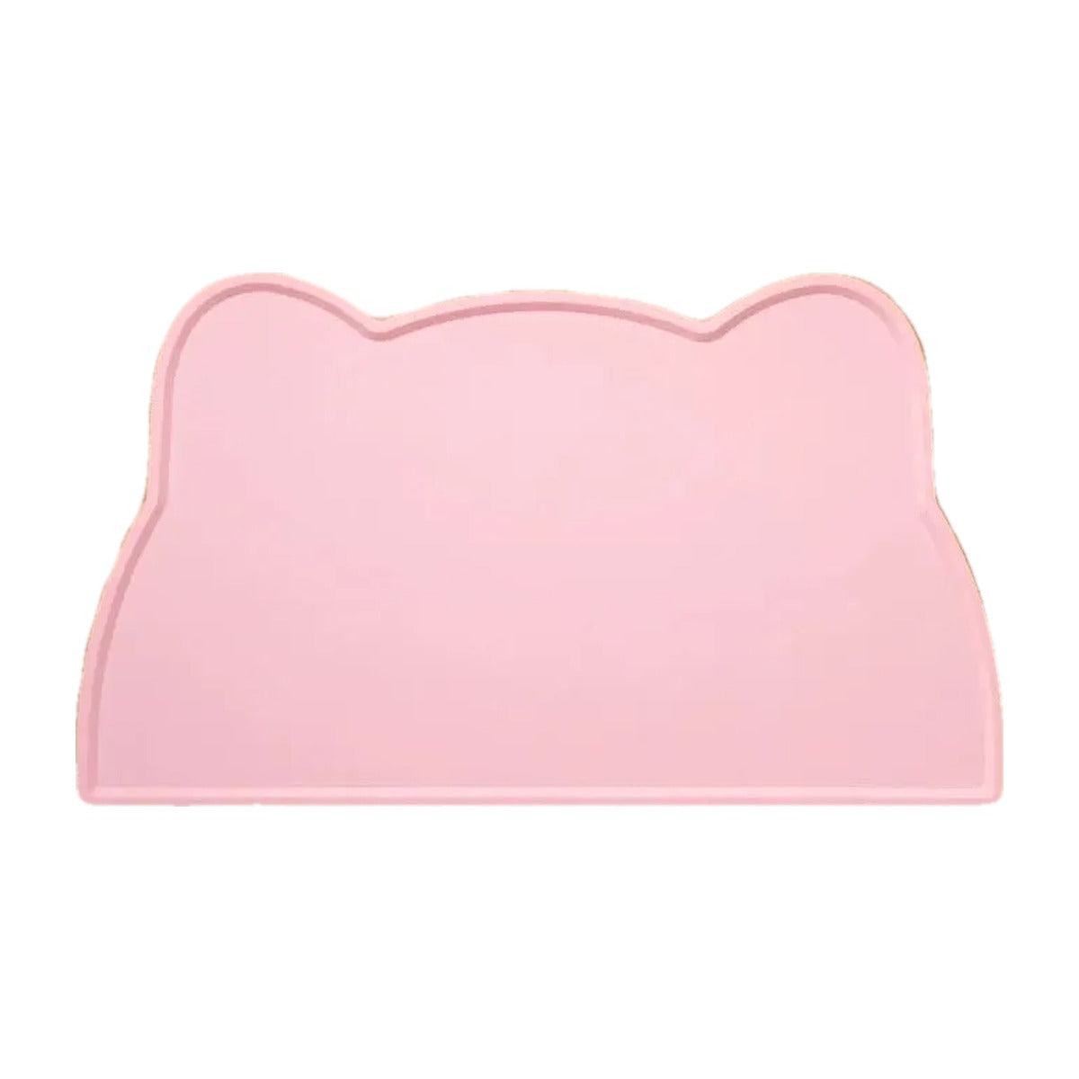 Tapis de gamelle en silicone rose, forme oreilles de chat