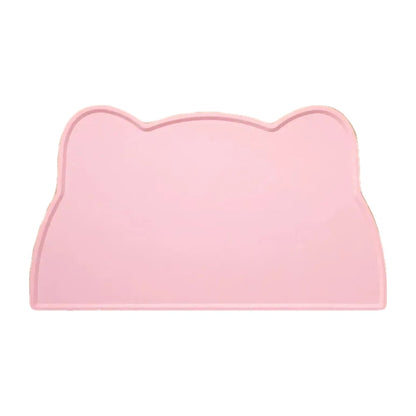Tapis de gamelle en silicone rose, forme oreilles de chat