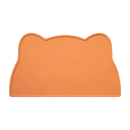 Tapis de gamelle en silicone terracotta, forme oreilles de chat