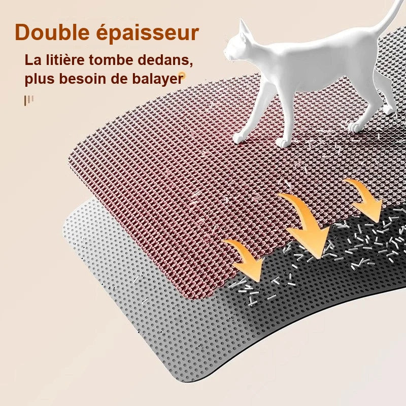 Tapis attrape-litiere double epaisseur - la litiere tombe dedans