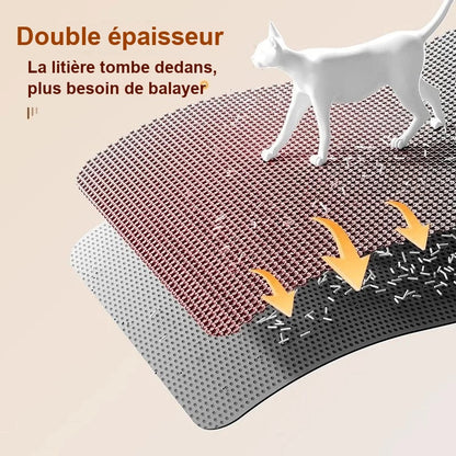 Tapis attrape-litiere double epaisseur - la litiere tombe dedans