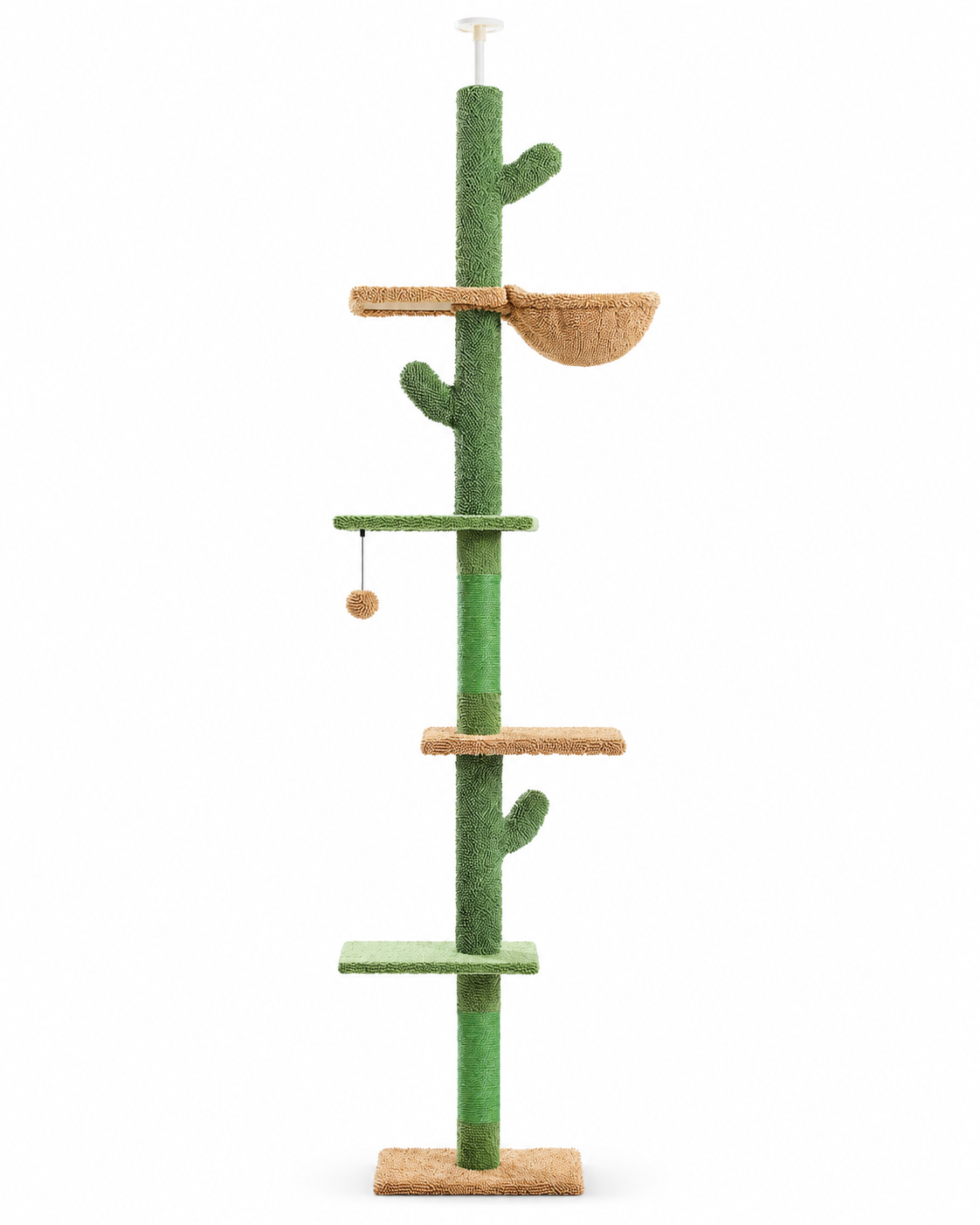 Arbre à chat cactus du sol au plafond — packshot sur fond blanc