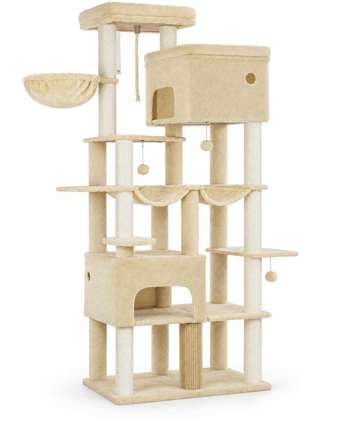 Arbre à chat 200 cm Maine Coon — packshot studio sur fond blanc