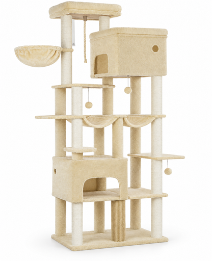 Arbre à chat 200 cm Maine Coon — packshot studio sur fond blanc