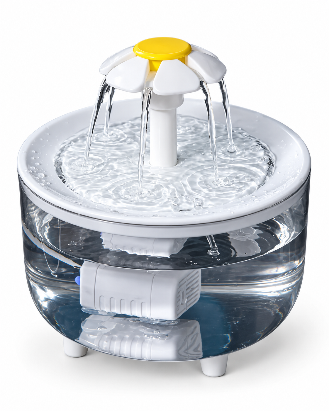 Fontaine fleur 1,2 L — packshot premium sur fond blanc