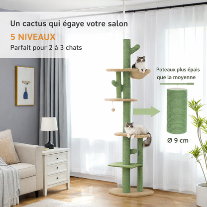 5 niveaux, poteaux sisal Ø 9 cm