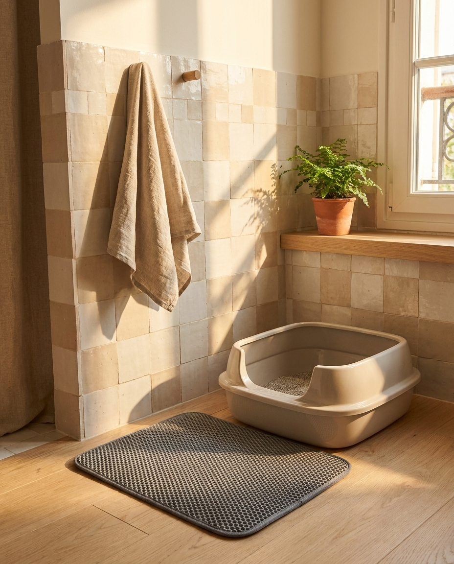 Tapis attrape-litière double couche