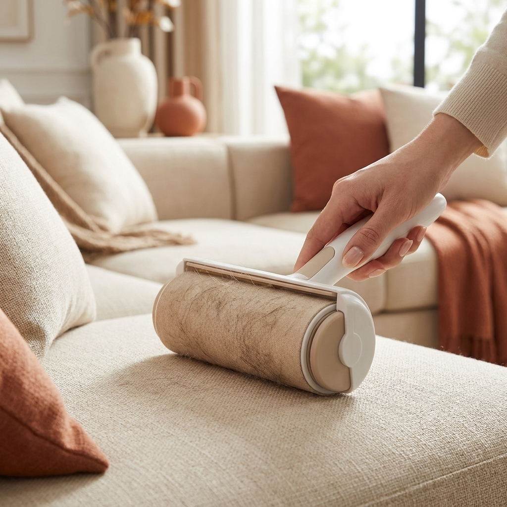 Brosse anti-poils pour canapé et textile