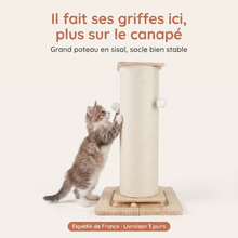 Griffoir sur pied XXL en sisal pour chat – Grand poteau à gratter 80 cm + jouet — vue 2
