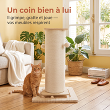Griffoir sur pied XXL en sisal pour chat – Grand poteau à gratter 80 cm + jouet — vue 5