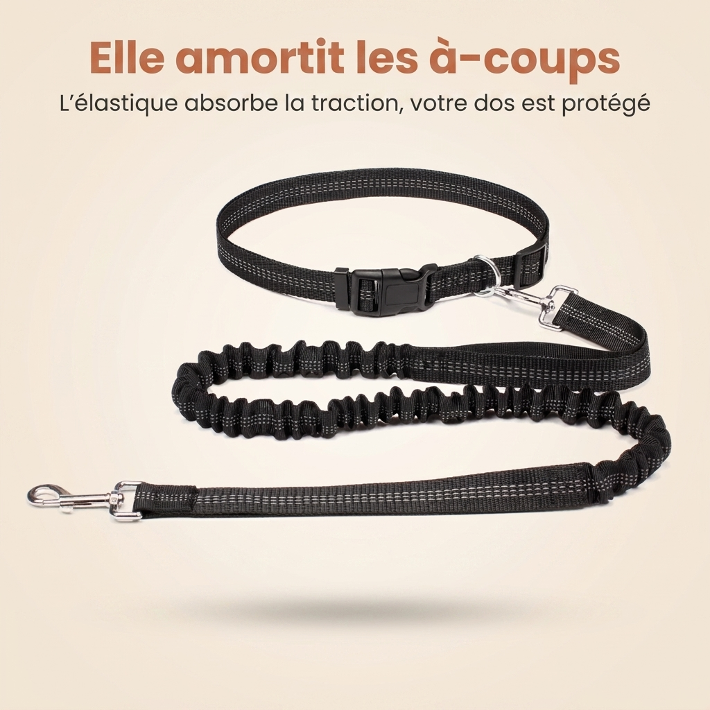 Elle amortit les à-coups : l'élastique absorbe la traction | Douce Patte