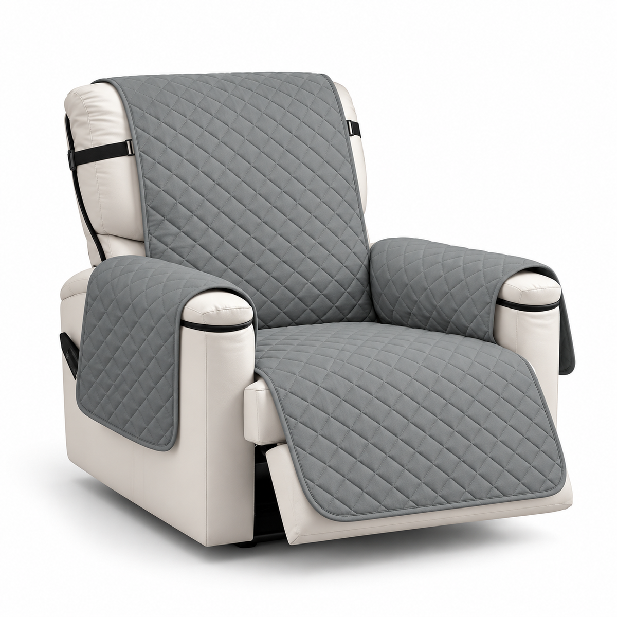 Housse grise sur fauteuil 1 place