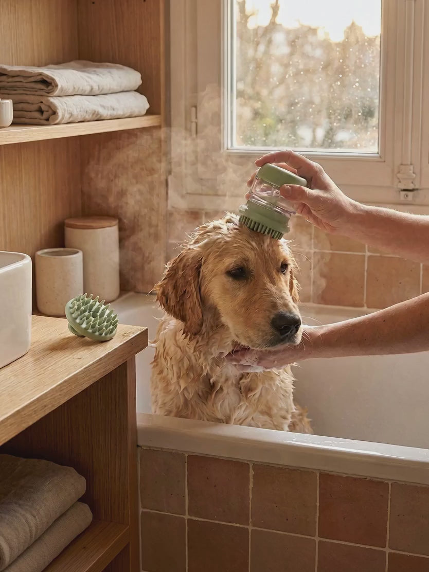 Brosse de bain en action